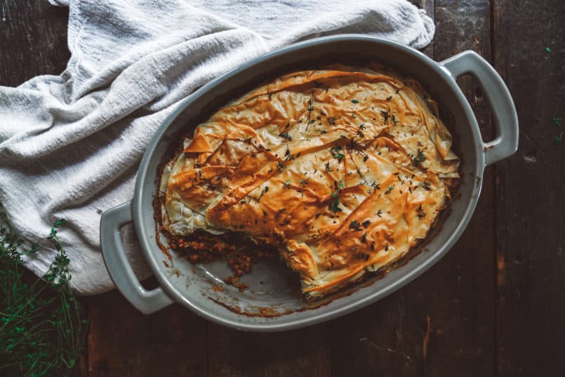 This plant based lentil casserole is a great option to bring to any Christmas dinner. With all the gatherings this vegan dish will definitely stand out.