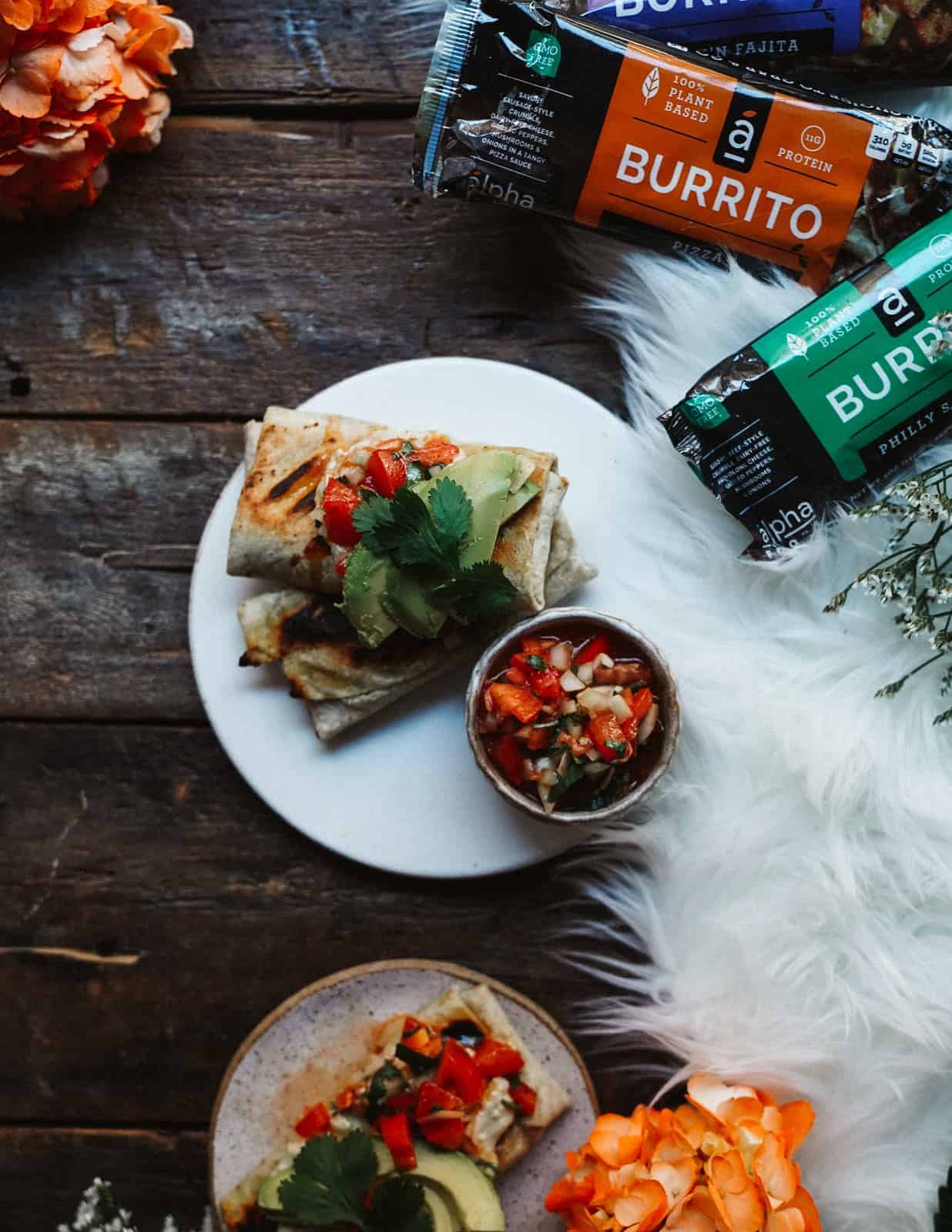 When I tried these plant based All Day Burritos made with meat and dairy alternatives, I couldn't help but spice it up a bit with my cashew chipotle sauce.