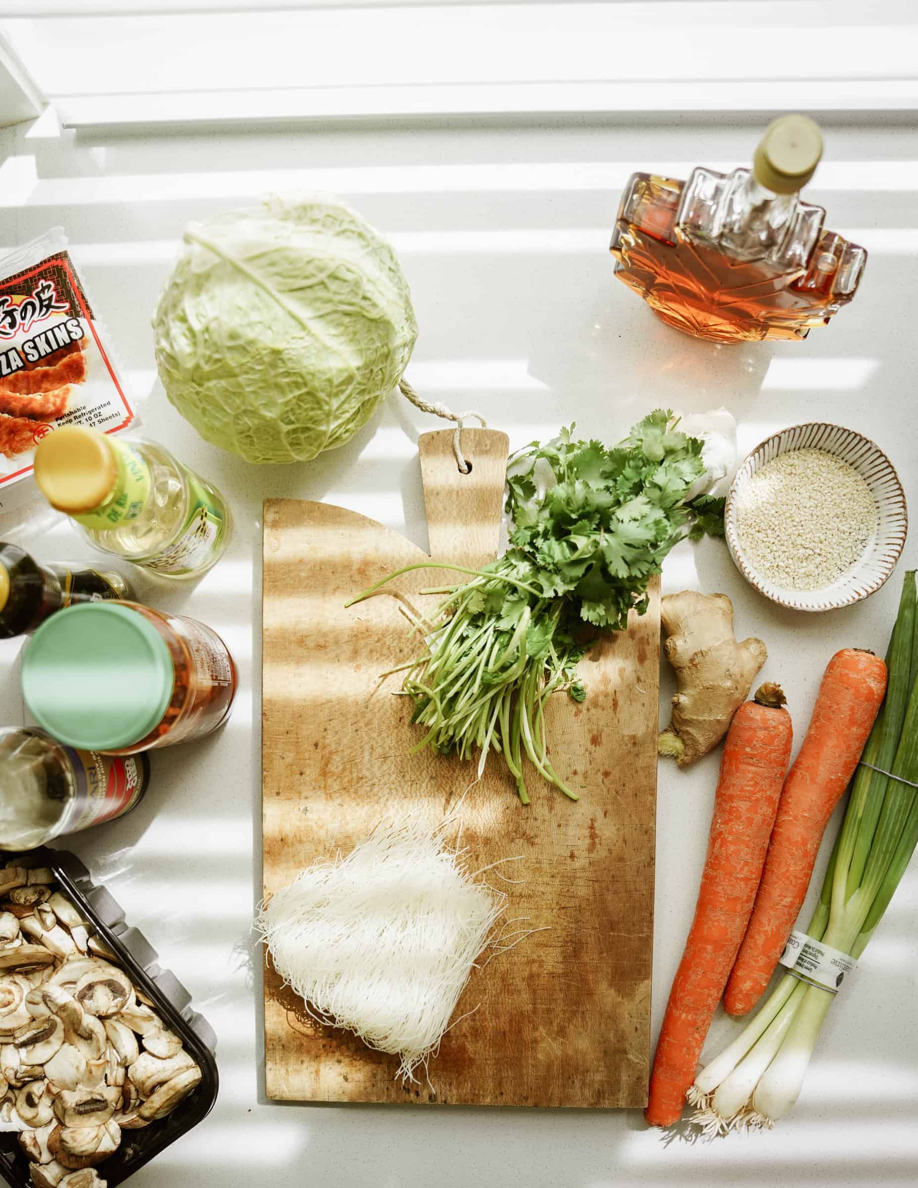 Ingredients for vegan potstickers