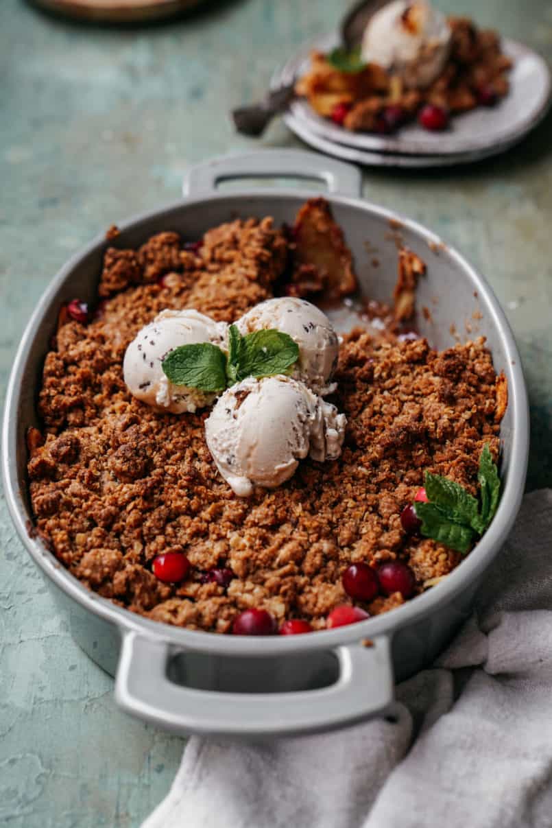 This cranberry apple crisp is super simple and very Spring inspired. It's beautifully balanced and will hit that warm crunchy sweet spot.