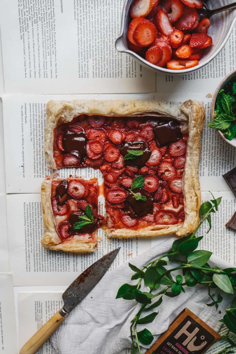 I'm baking up some bright, fresh, and oh so delicious summer vegan desserts, starting with this simple rustic vegan berry chocolate tart.