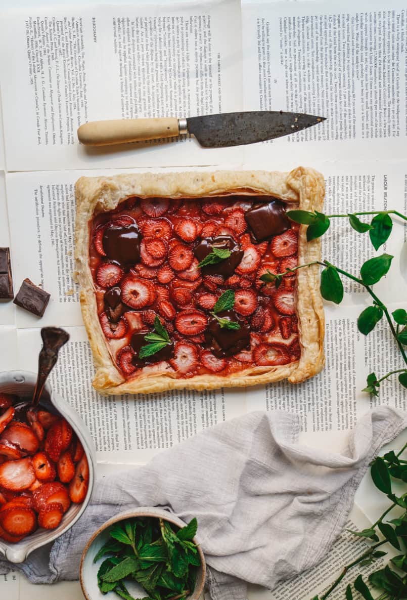 I'm baking up some bright, fresh, and oh so delicious summer vegan desserts, starting with this simple rustic vegan berry chocolate tart.