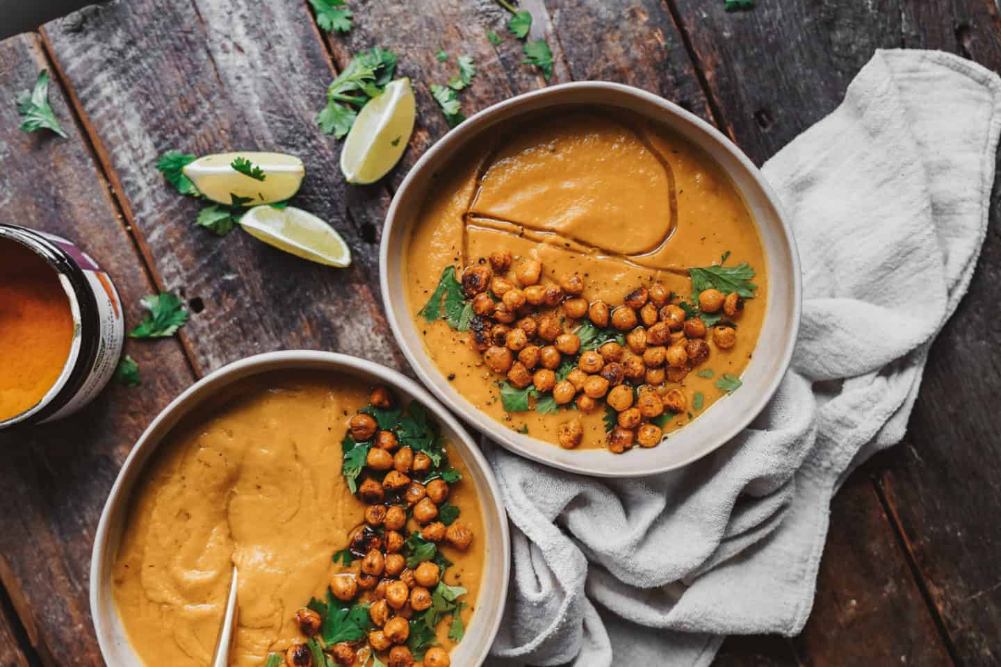 creamy vegan vegetable soup in a bowl