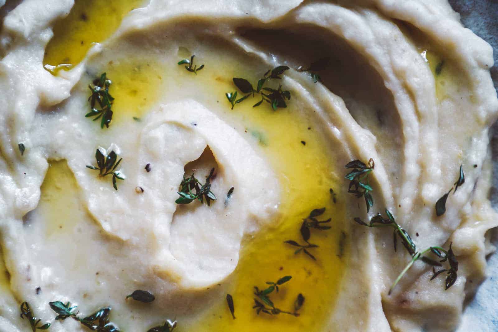 Close-up of mashed potatoes to demonstrate Maria's top food photography tips.