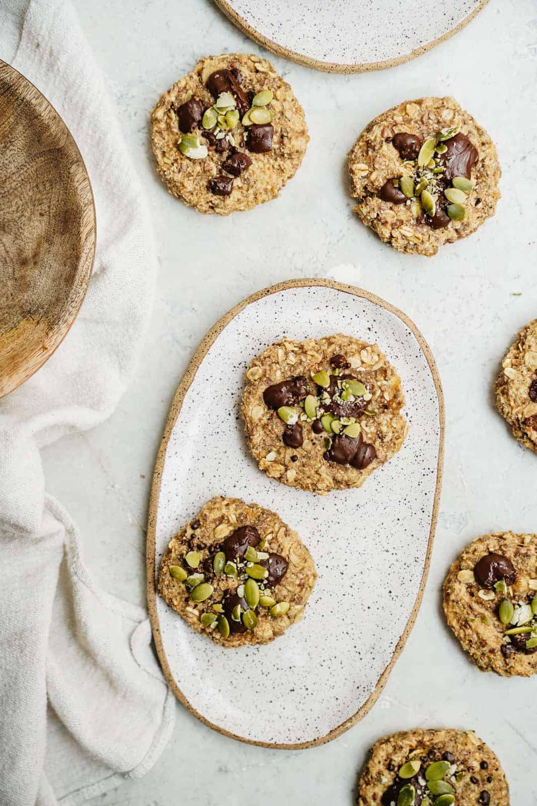 Healthy breakfast cookies on a plate