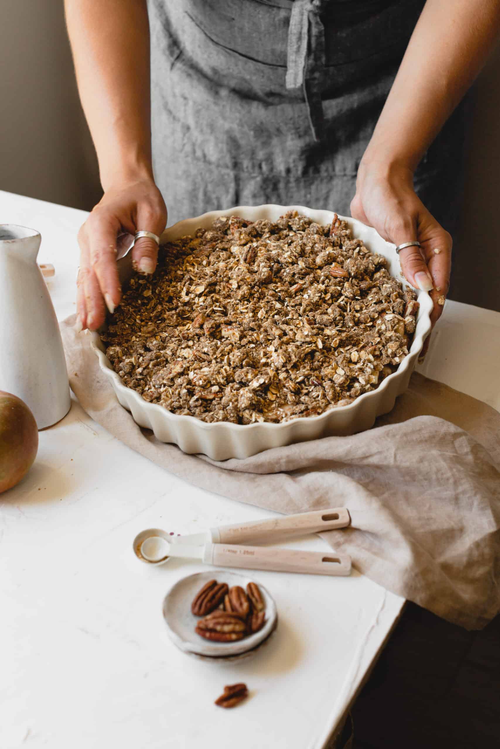 The Vegan Apple Crumble ready to bake!