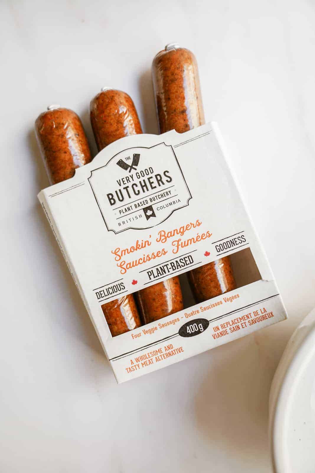 vegan smokin' bangers/sausage from very good butchers