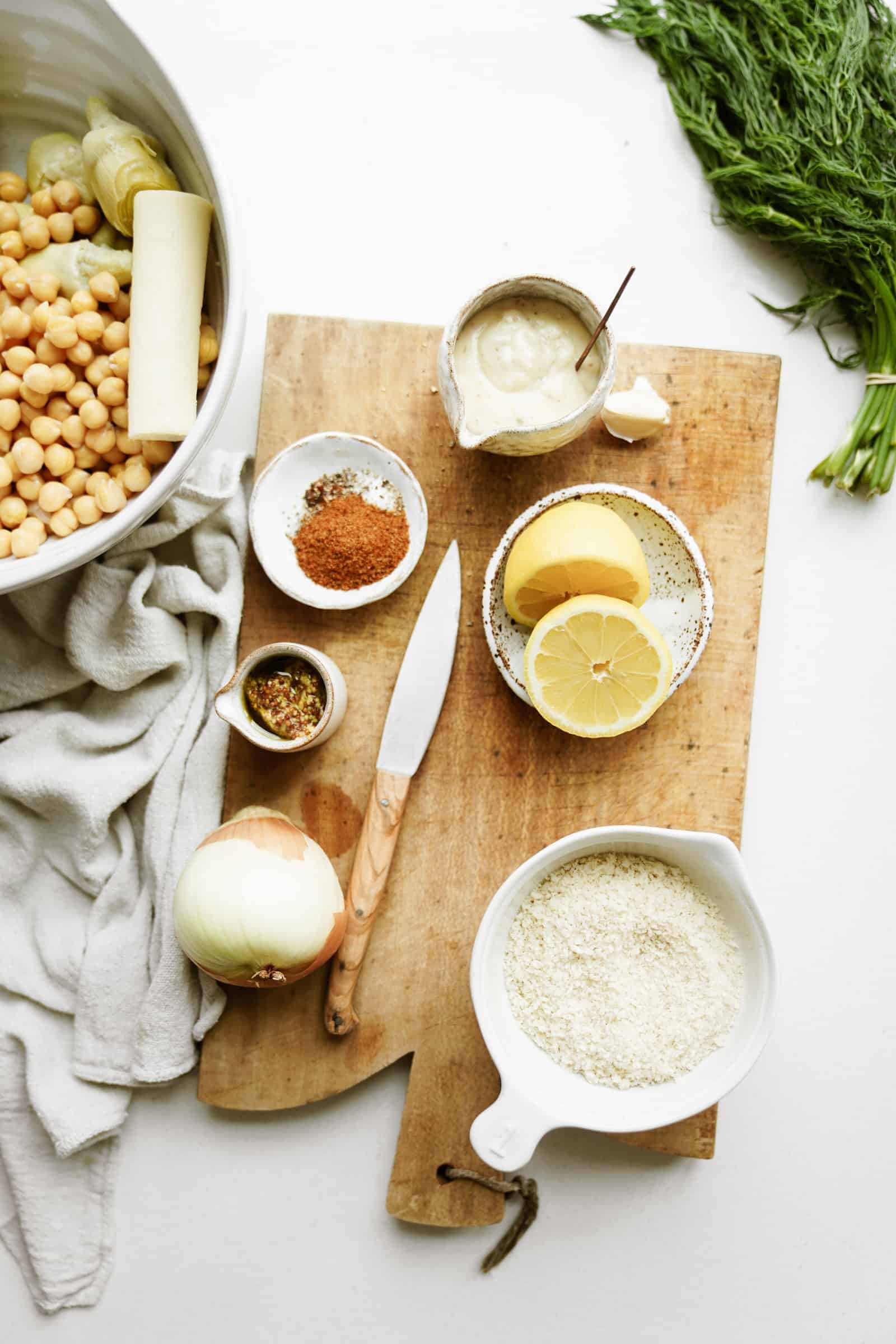 Ingredients for vegan crab cakes