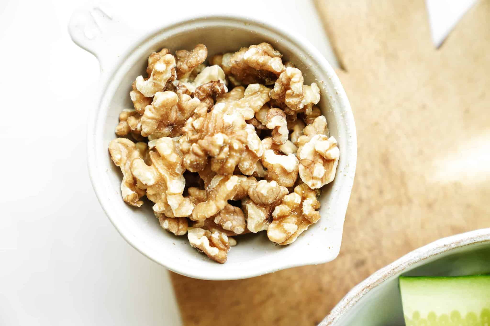 Walnuts in a serving dish