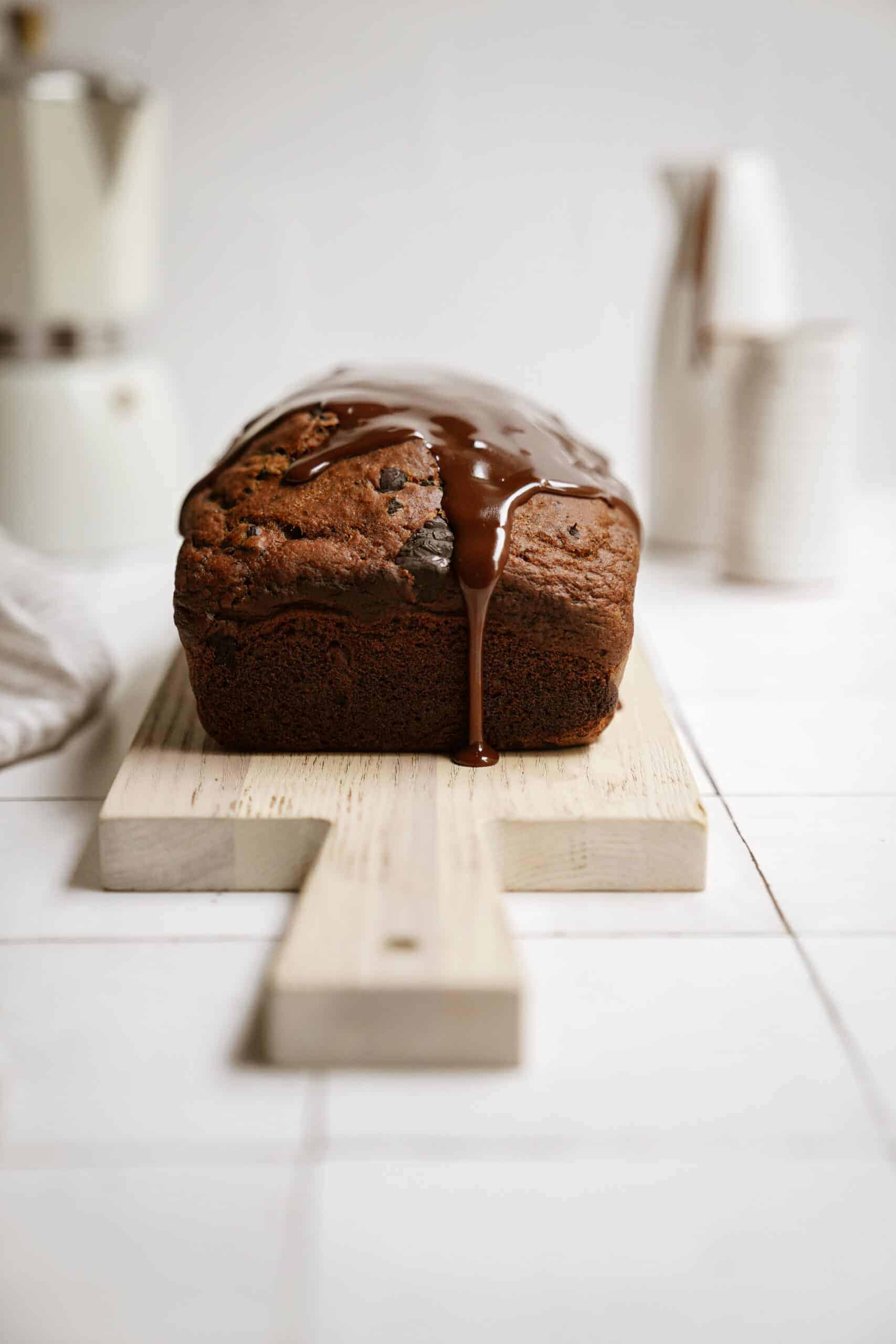 pumpkin chocolate chip bread on a cutting board