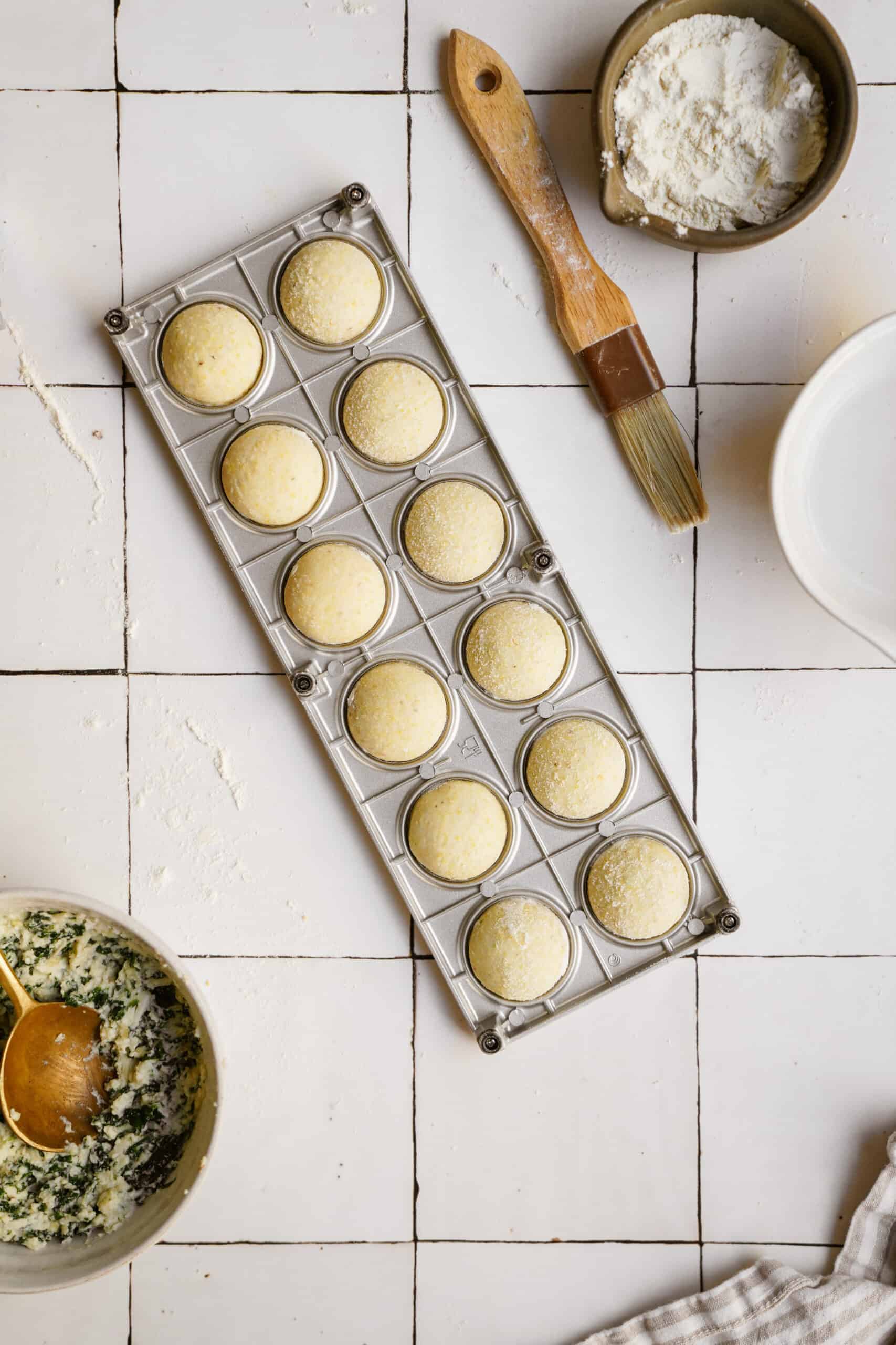 Flipping ravioli maker