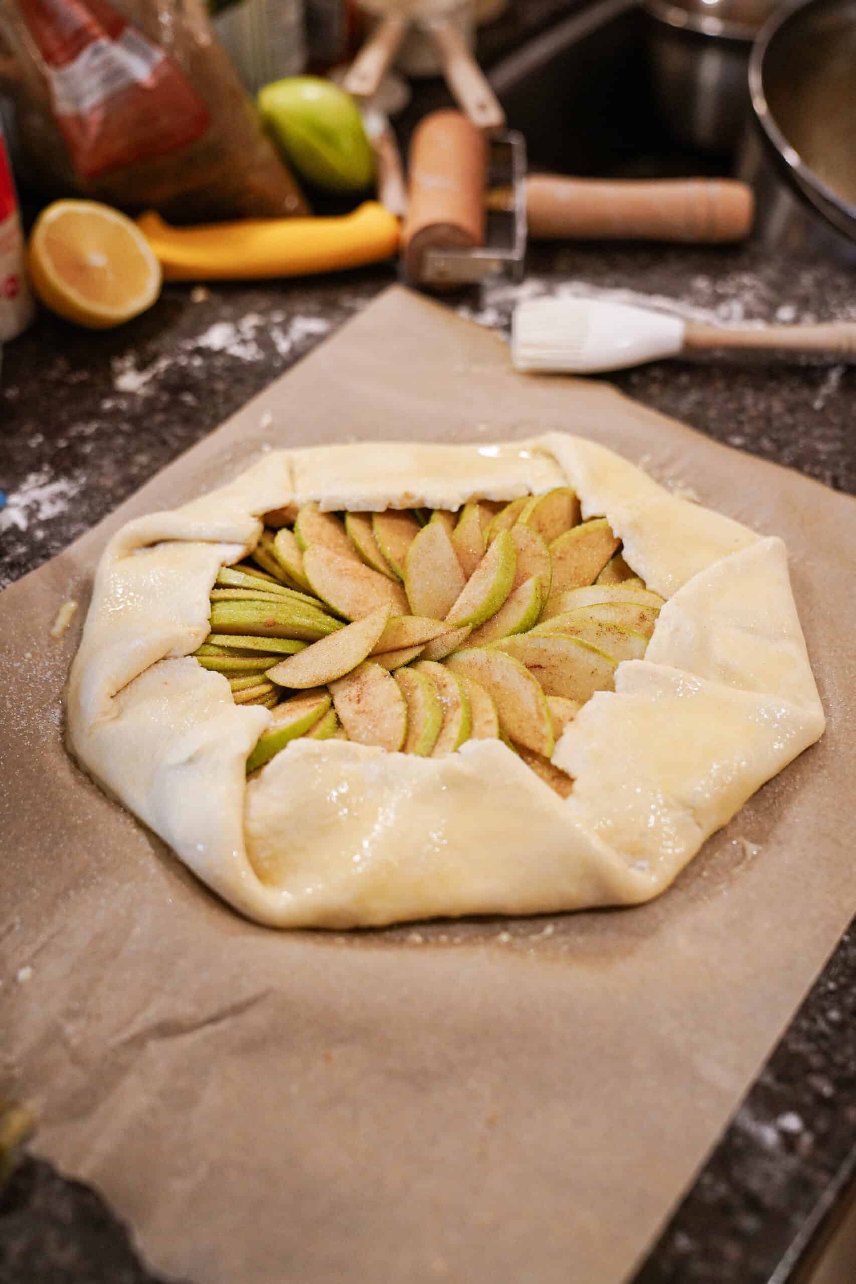 Apple Galette before baked