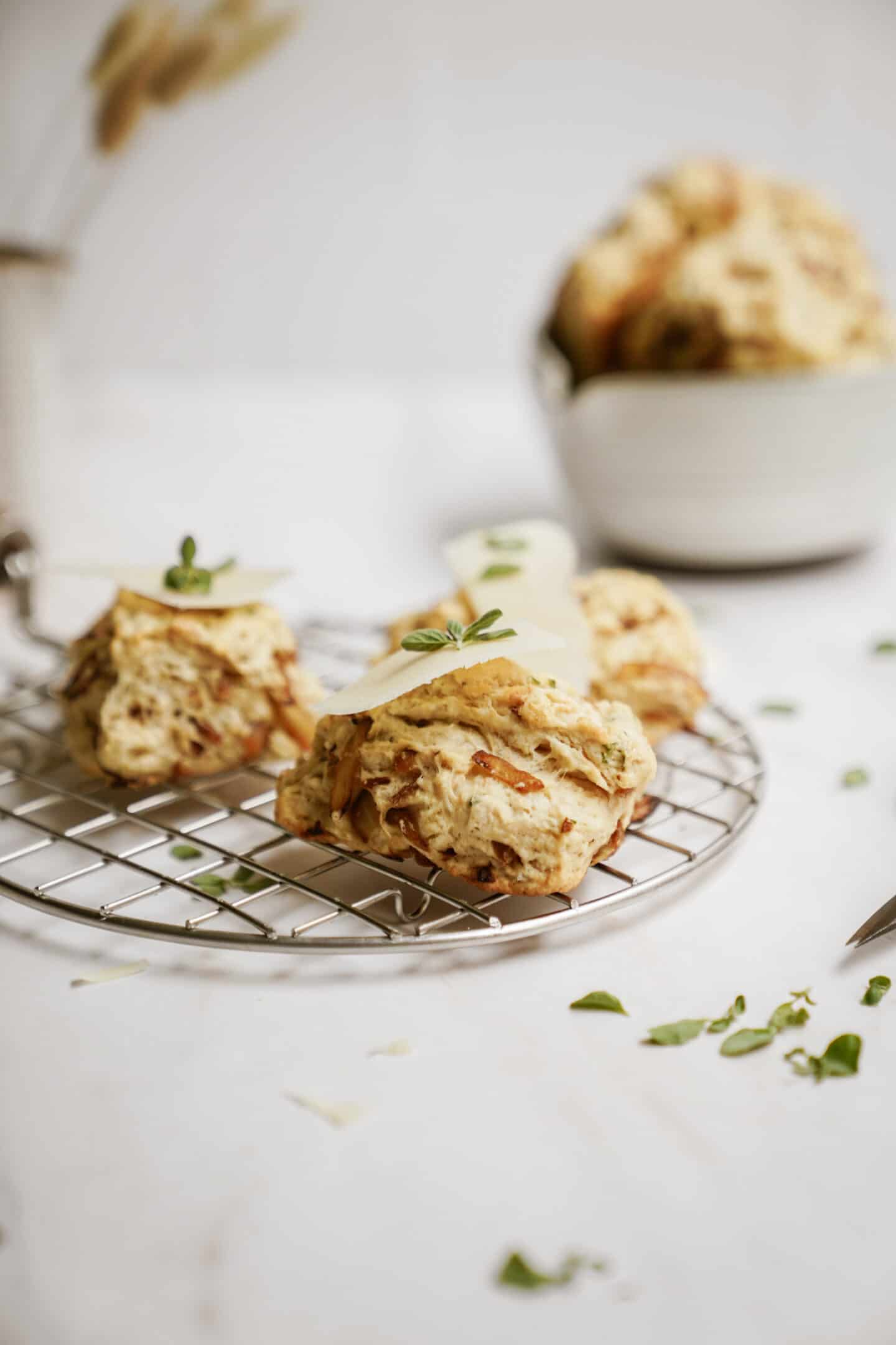 Vegan biscuits on a drying rack