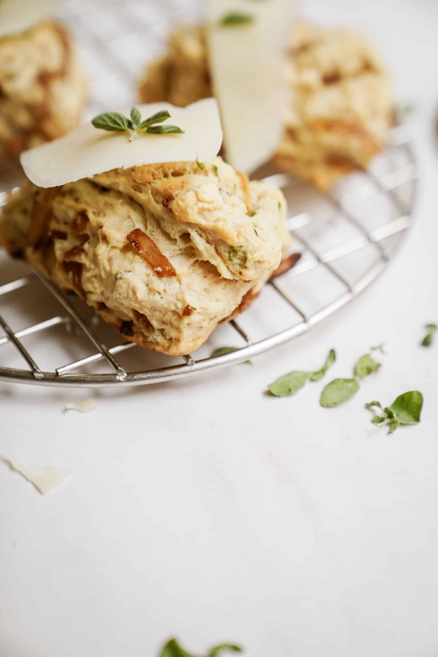 Vegan biscuits on a drying rack