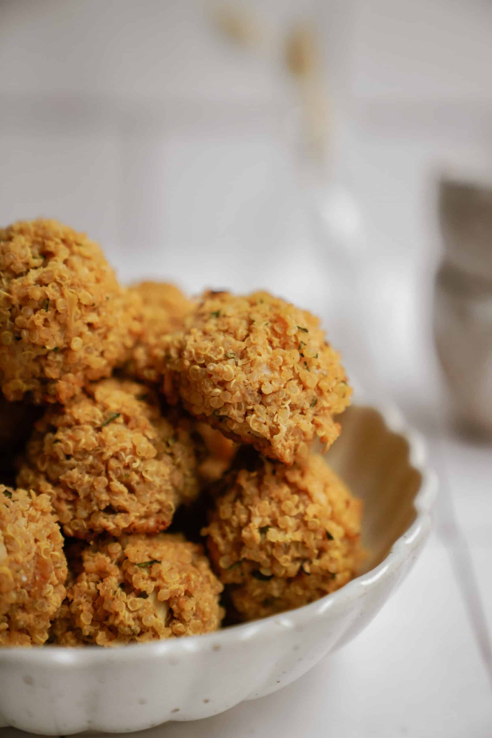 close-up of cauliflower bites