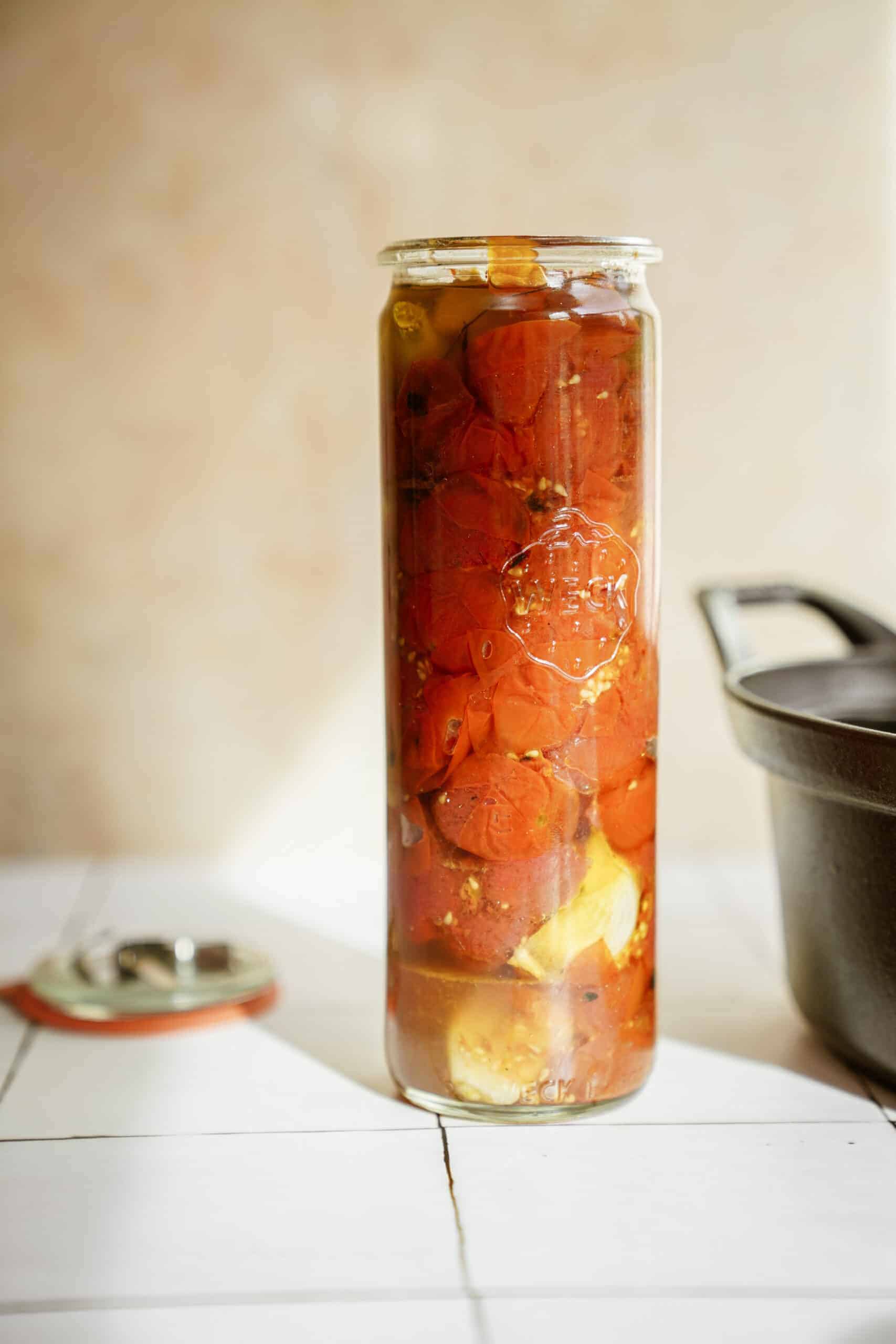 tomato confit in jar