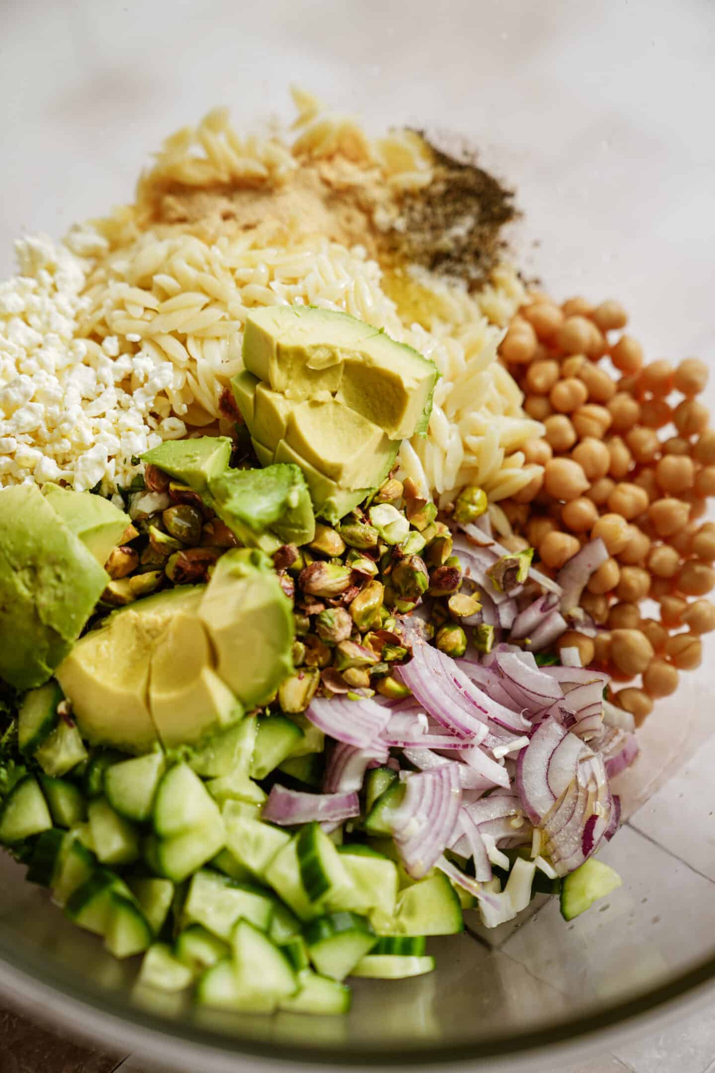 Close-up of Jennifer Aniston Salad before being mixed together