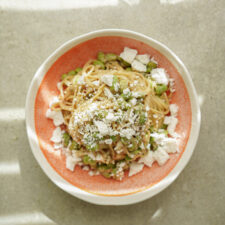 Bowl of edamame pasta