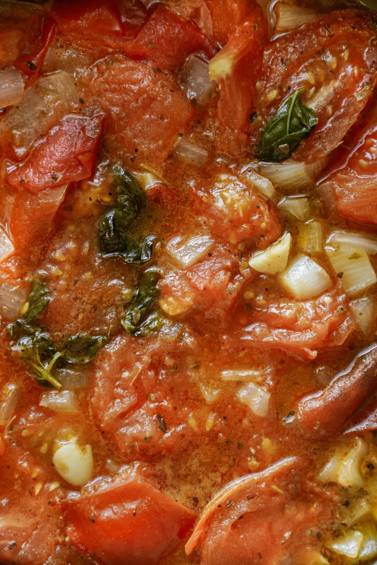 Marinara sauce being cooked