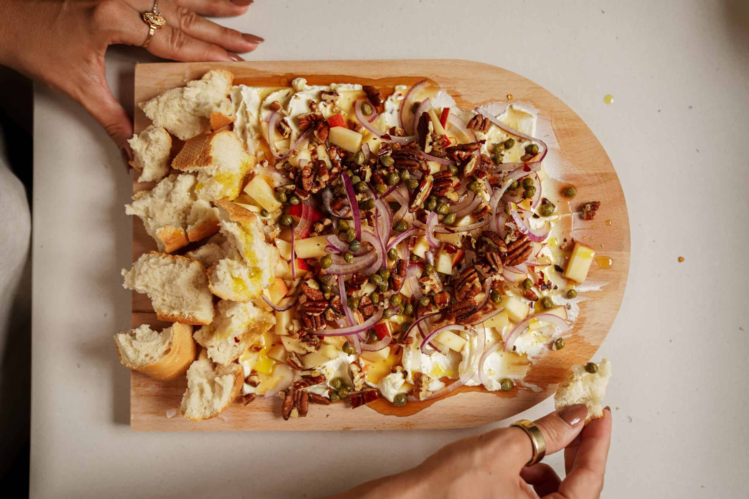 Cheese board on a counter