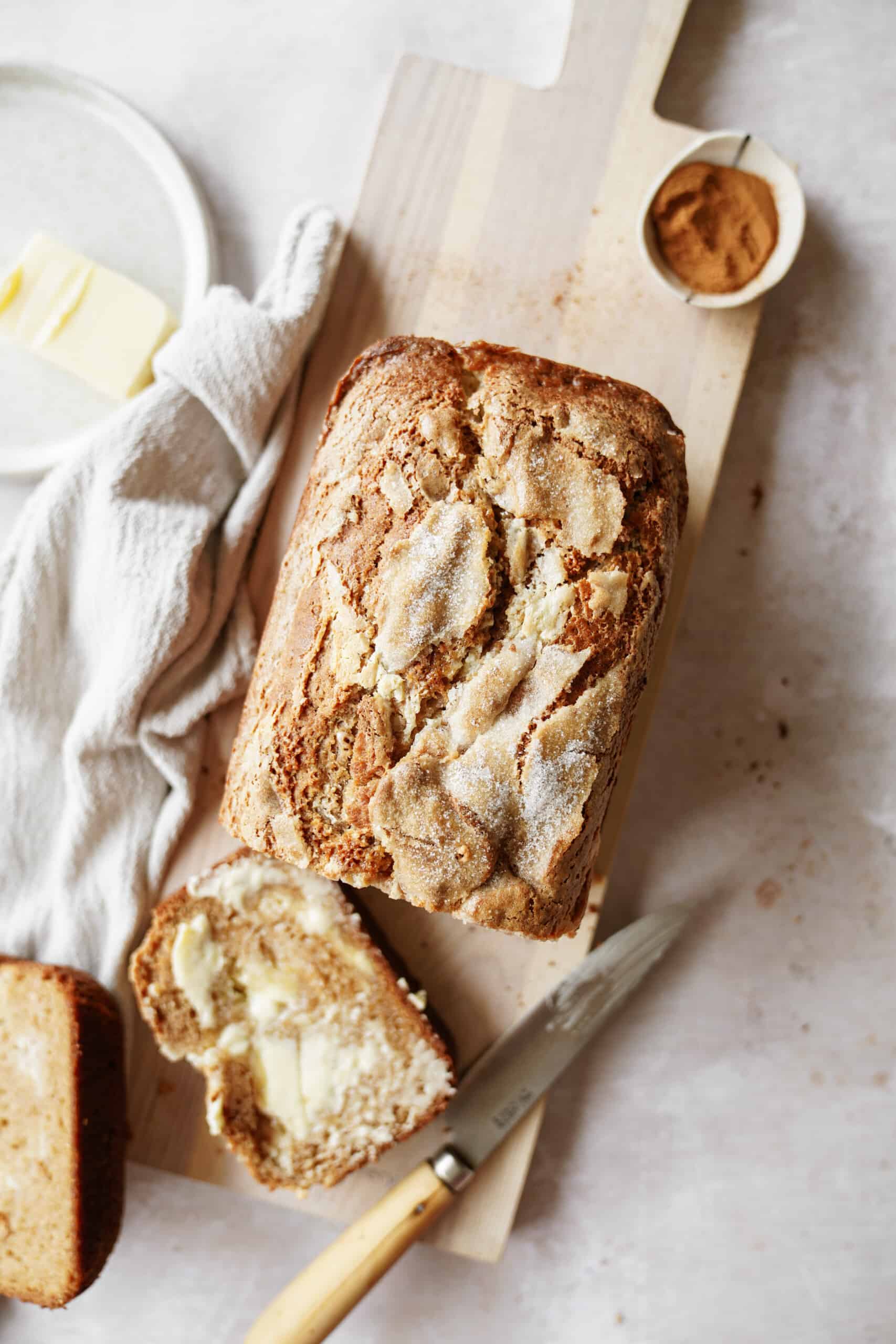 Cinnamon bread on counter