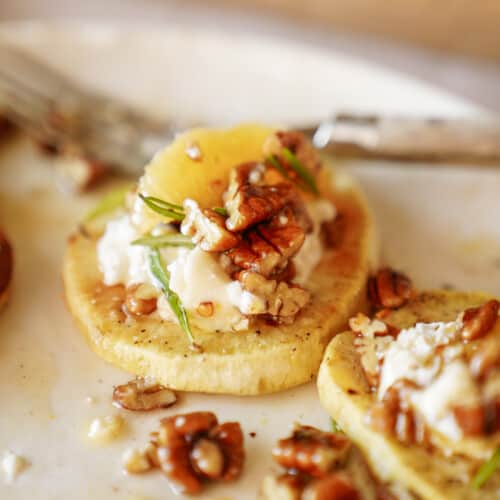 Close up of sweet potato toast on plate