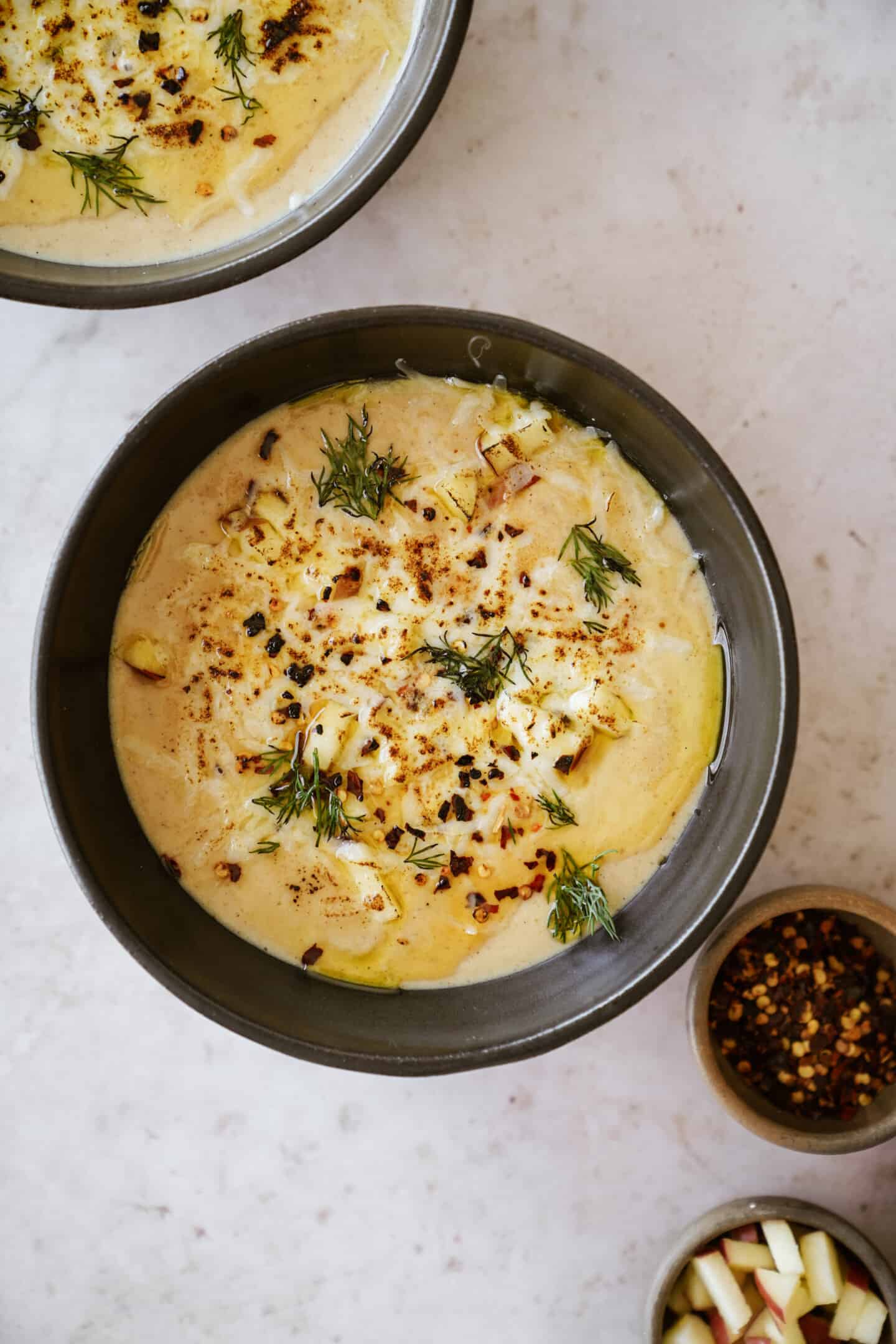 Bowl of potato soup 