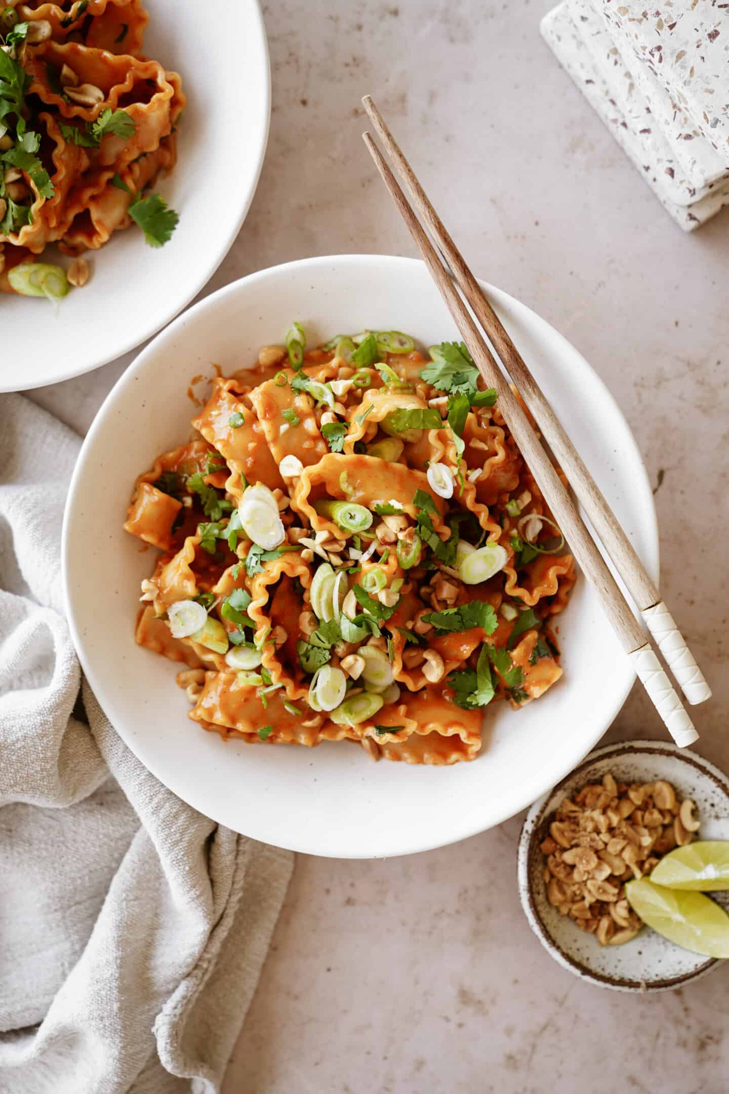 Spicy noodles recipe in serving bowl