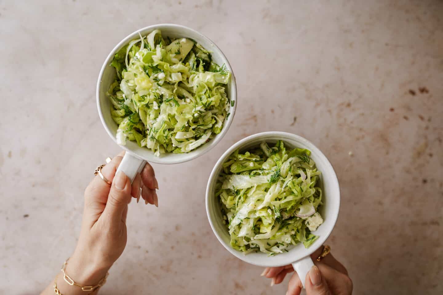 Bowls of fennel salad