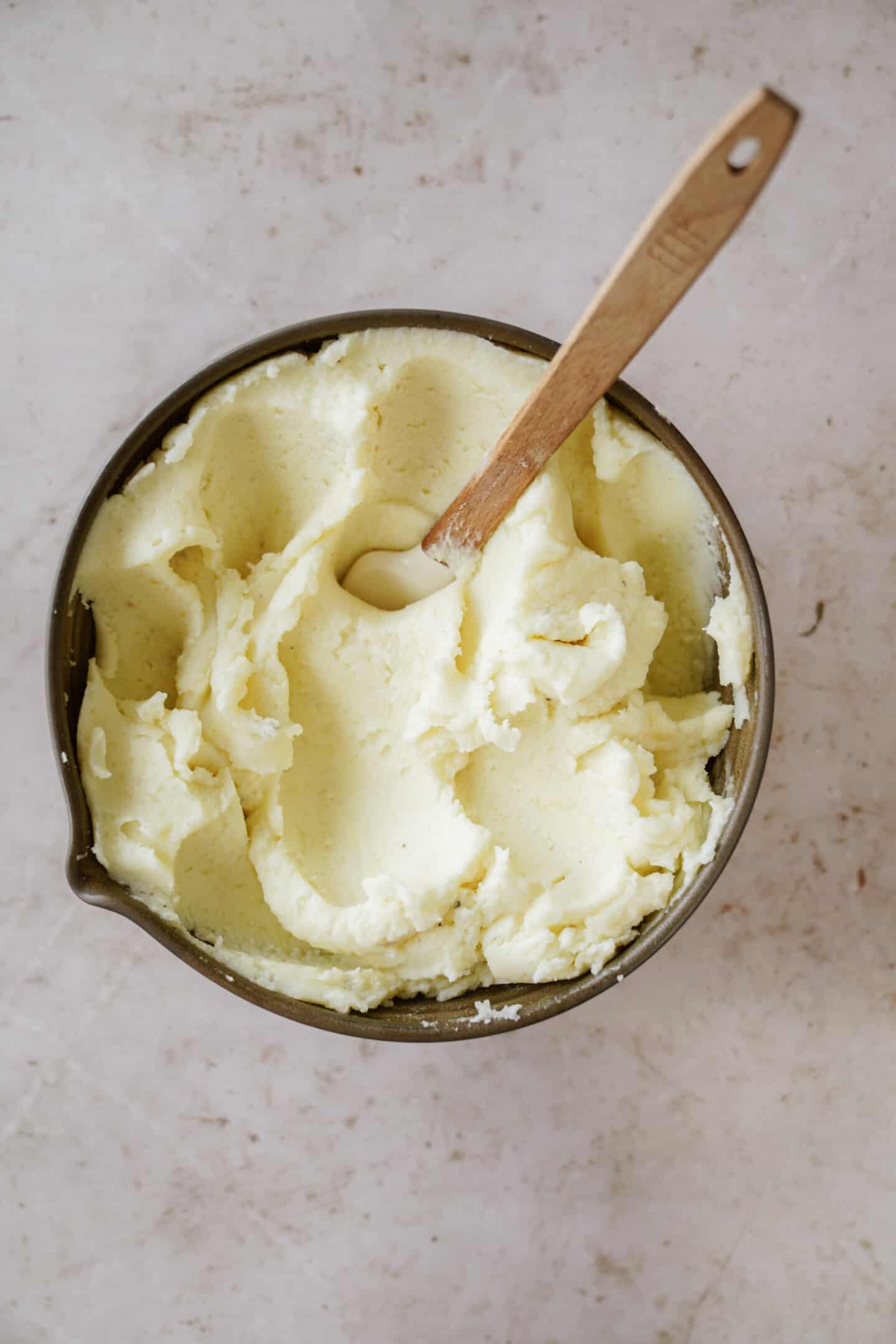 Mashed potatoes recipe in a serving bowl