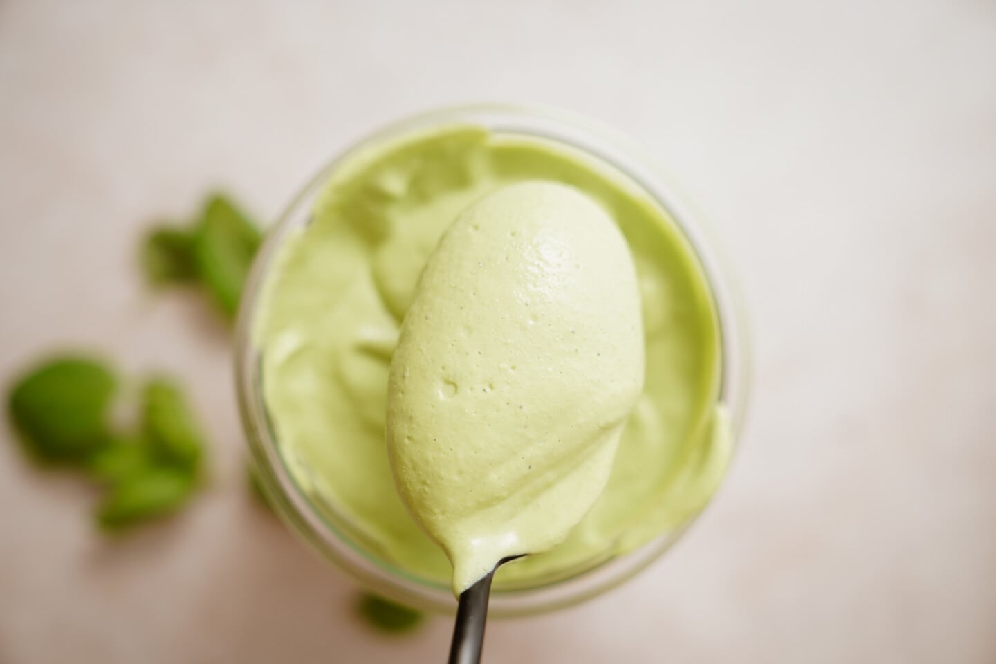 Creamy coleslaw dressing in a jar