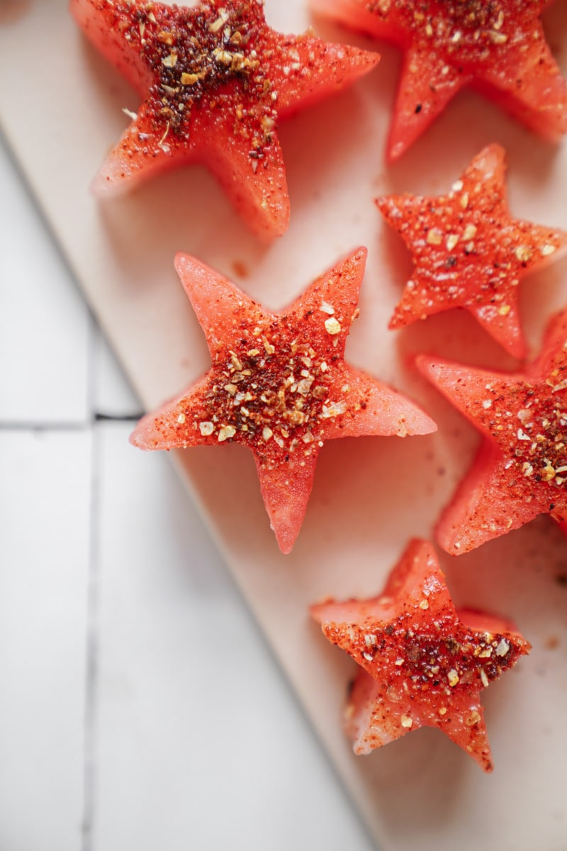 Cut watermelon in star shapes