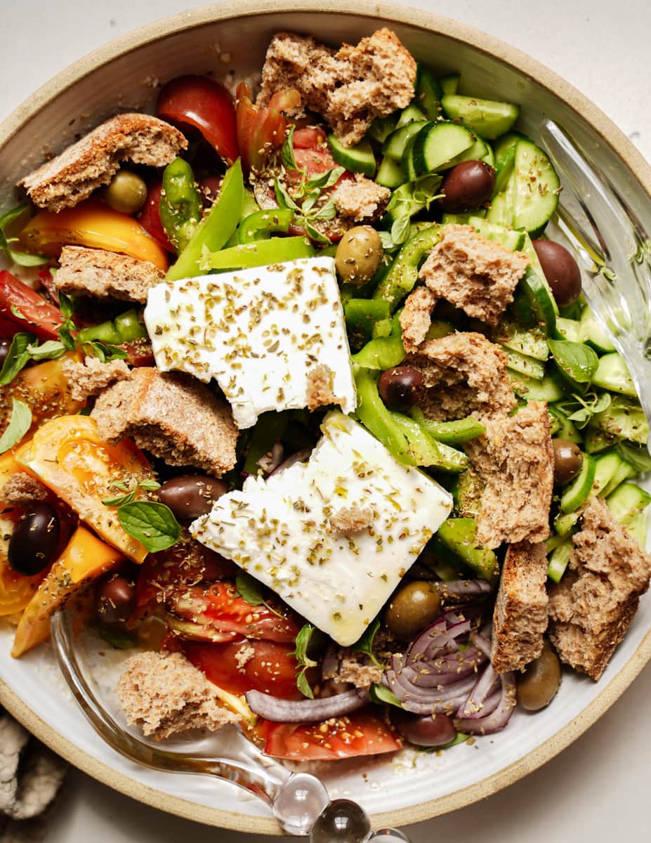 Greek Salad Recipe in a big bowl