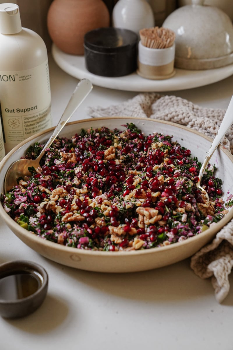 Winter salad on counter