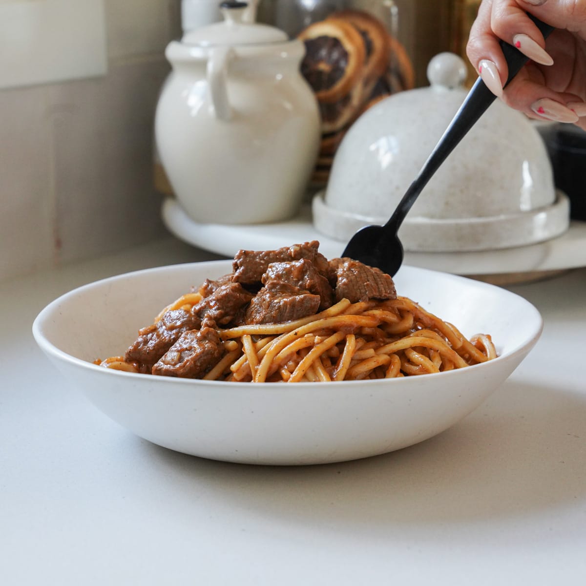 Close up of easy beef stew