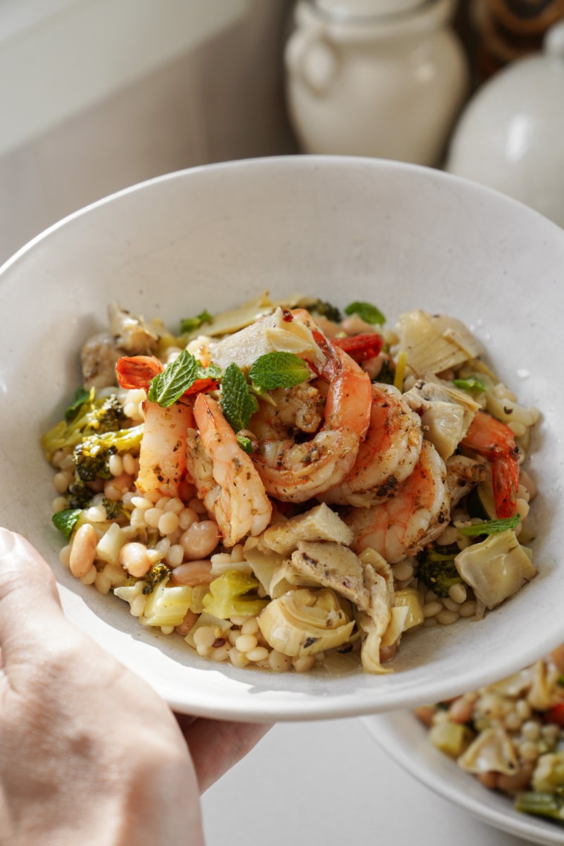 Pearl couscous in a bowl