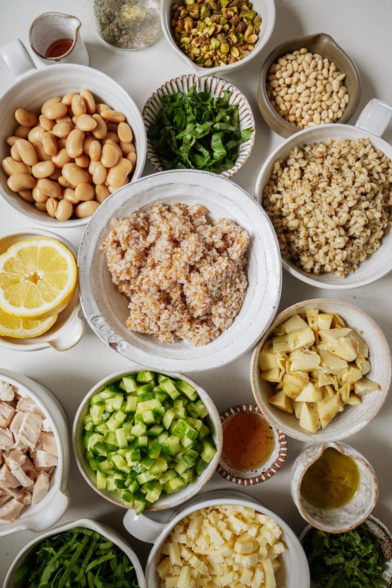 Ingredients for high protein salad