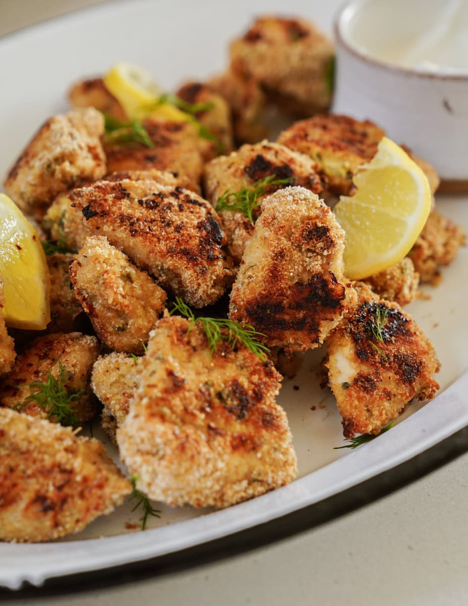 Homemade Chicken Nuggets on a platter