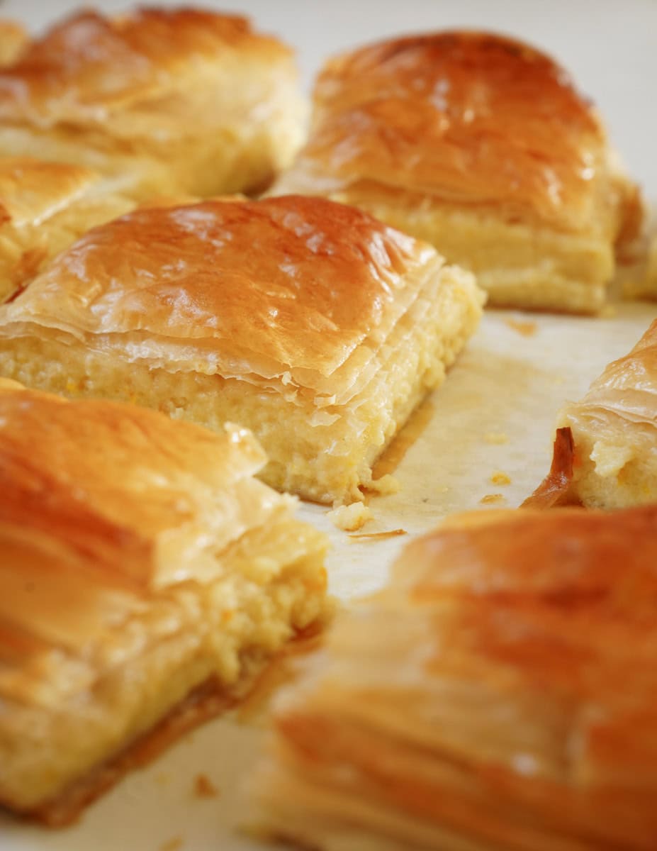 Bougatsa on the counter