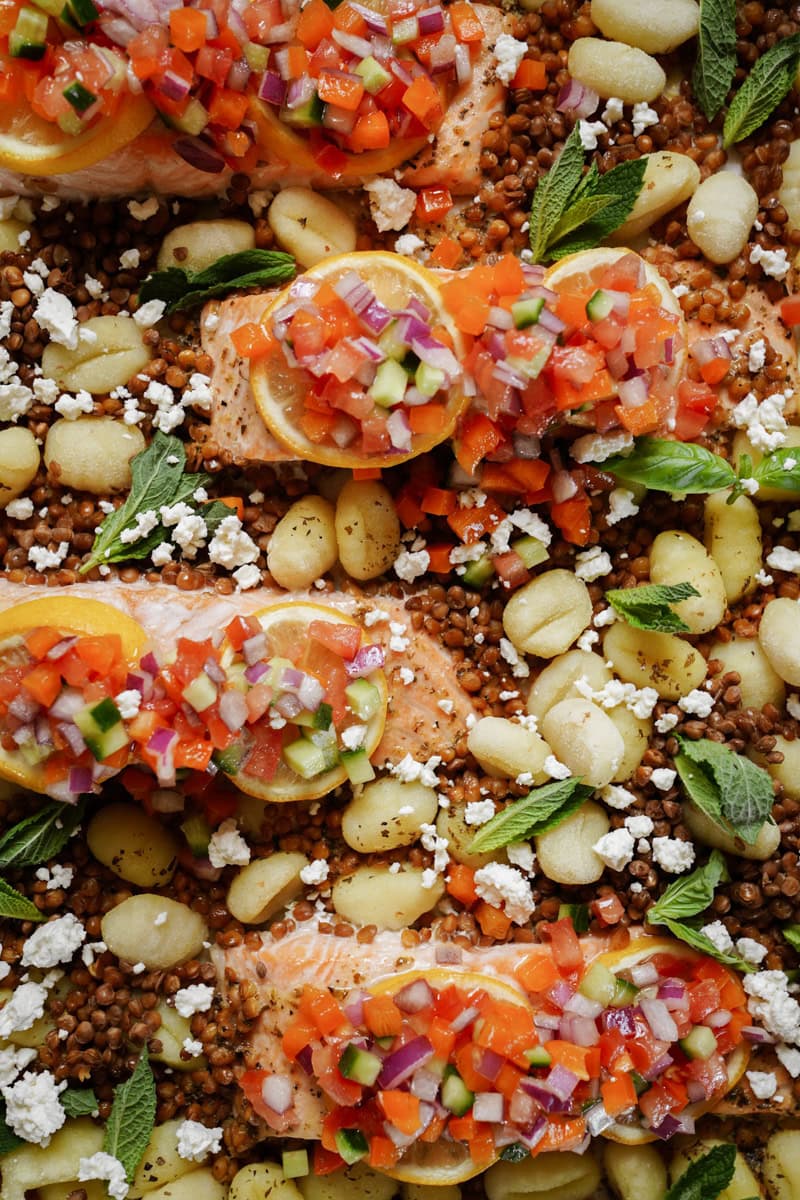 Greek Salmon on a tray 