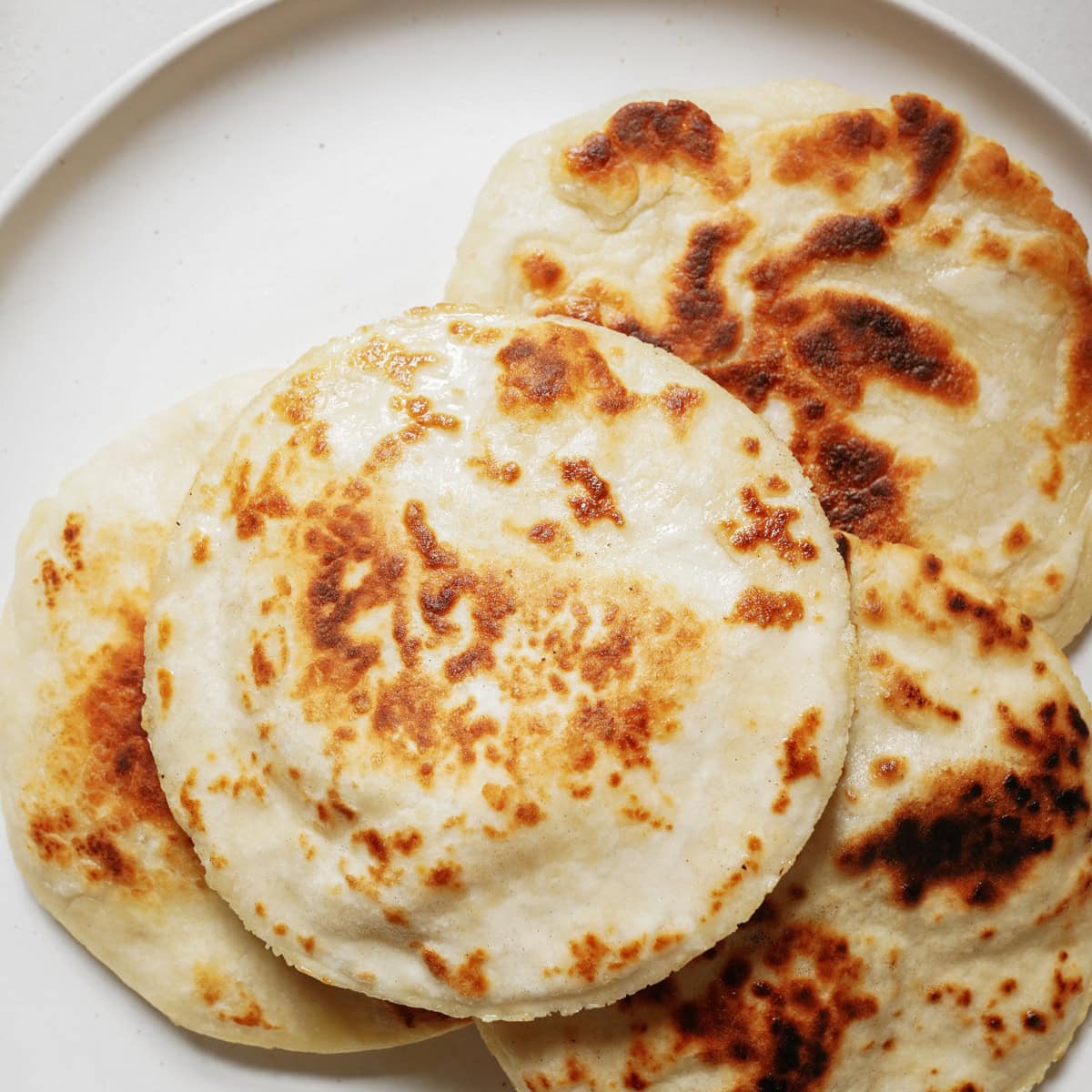 Pita pockets on a plate