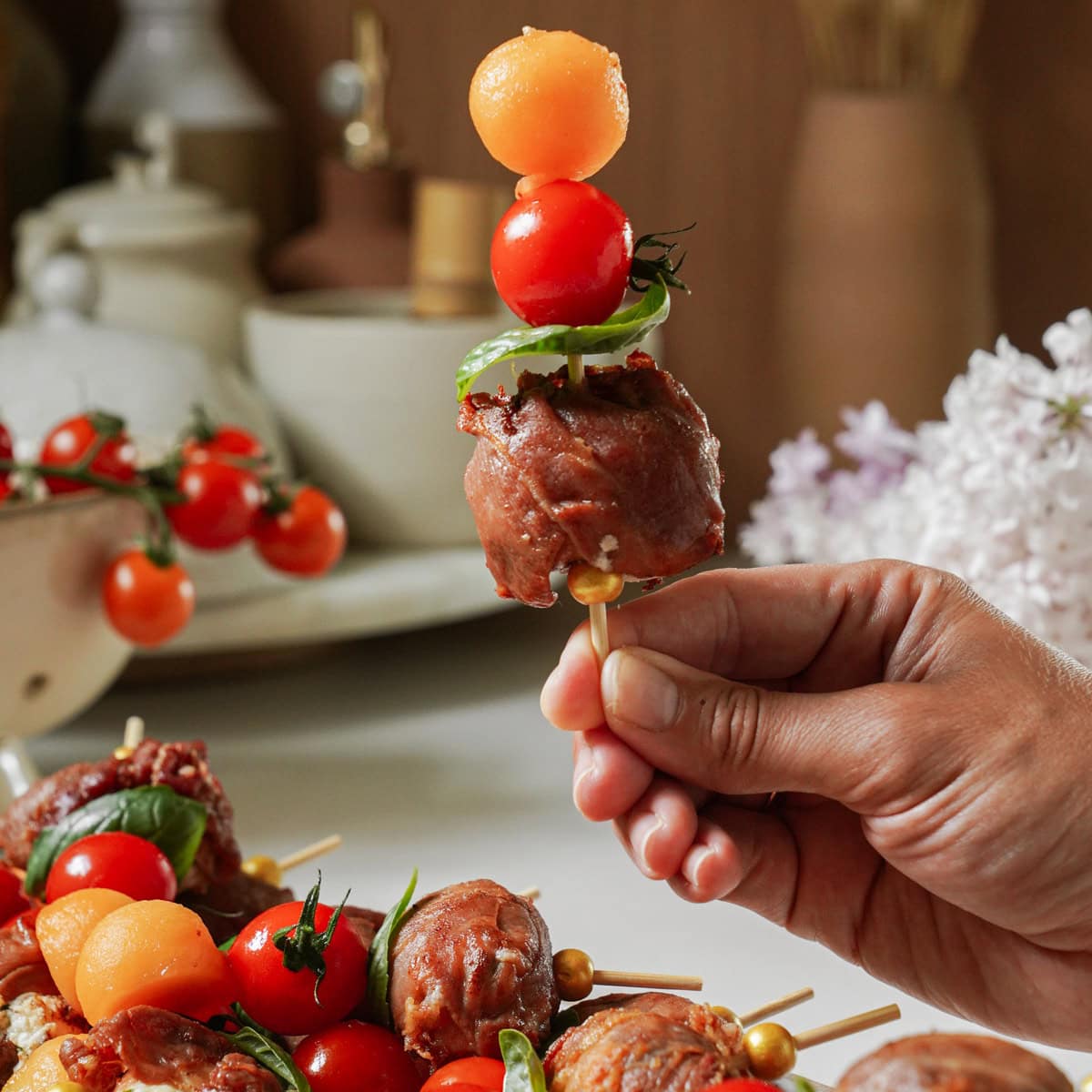 Goat Cheese Balls on skewer