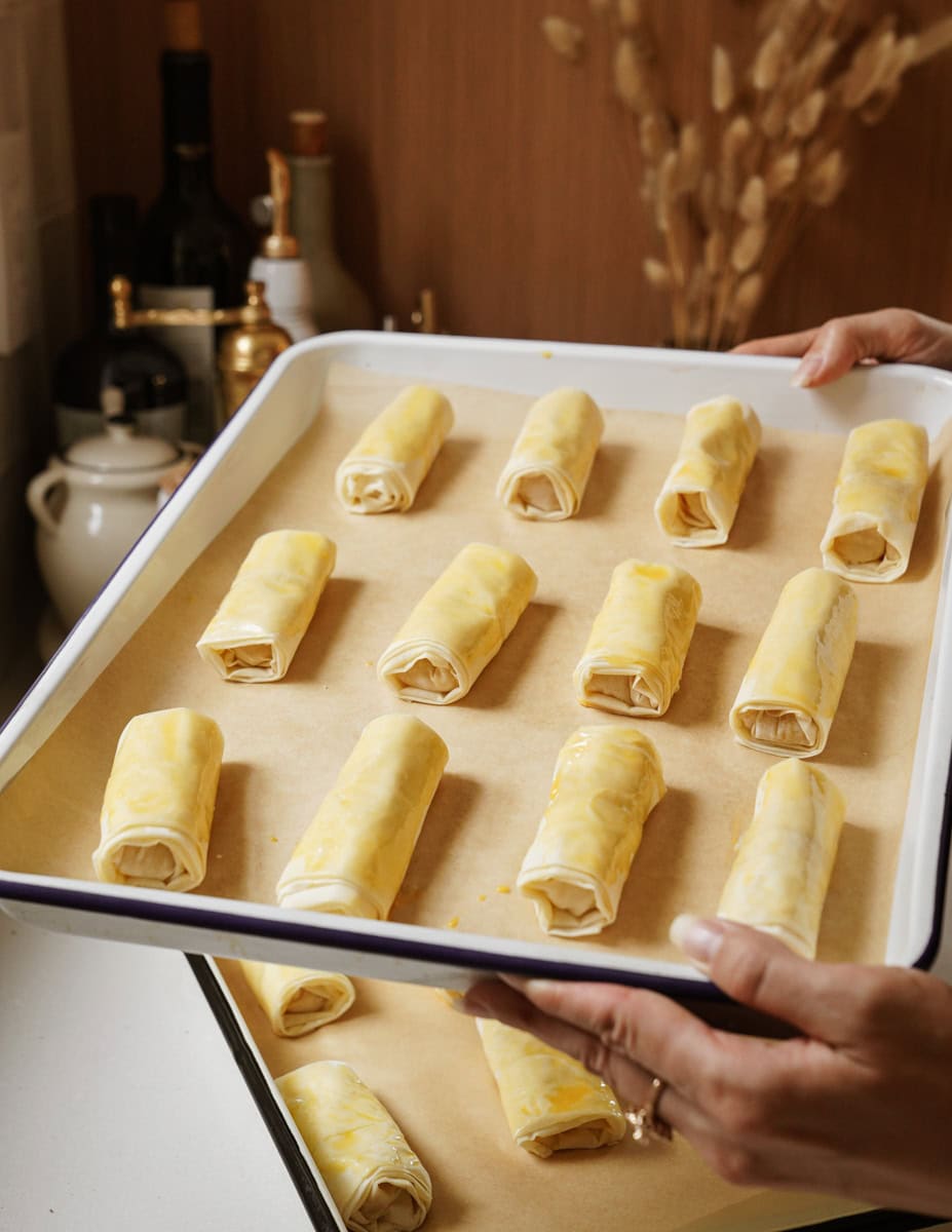 Tray of Flogeres before they are baked